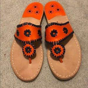 Jack Rodgers Orange and Blue sandals
